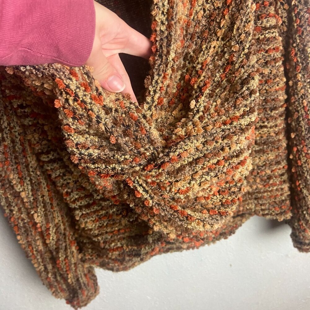 Blu Pepper Size Xl Nubby Surplice Twist Sweater Brown Chunky Knit Fall Cozy Boho - Picture 7 of 9